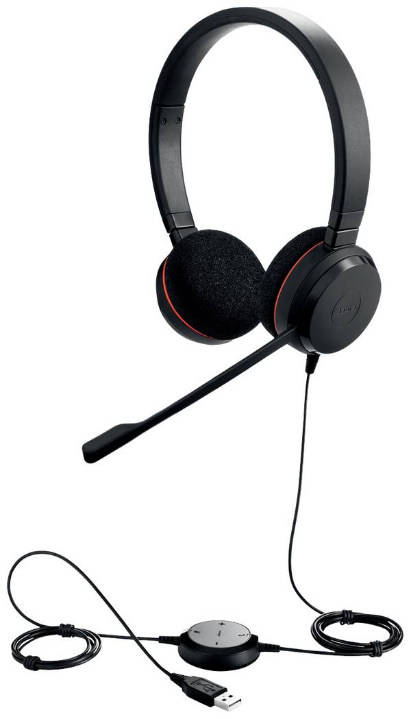 Jabra Evolve 20  On Ear Headset kabelgebunden Stereo Schwarz Mikrofon-Rauschunterdrückung Headset, Lautstärkeregelung Computer
