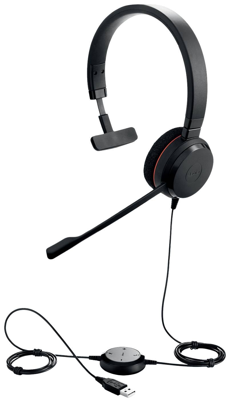 Jabra Evolve 20 On Ear Headset kabelgebunden Mono Schwarz Mikrofon-Rauschunterdrückung Headset, Lautstärkeregelung Compu