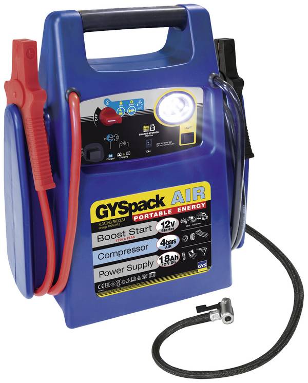 GYS Schnellstartsystem Gyspack Air 3in1 026322 Starthilfestrom (12 V)=480 A Spannungswandler 230 V, Kompressor, Verpolungs- u. Elektronikschutz