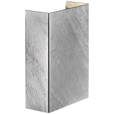 Metallelement in L-Form aus gebürstetem Aluminium, zeigt eine schlichte industrielle Gestaltung.