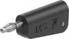 Stäubli LQ-4N-39 Einzelstecker komplett schwarz 4 mm stapelbar vernickelt Lötanschluss