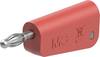 Stäubli LQ-4N-39 Einzelstecker komplett rot 4 mm stapelbar vernickelt Lötanschluss