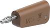 Stäubli LQ-4N-39 Einzelstecker komplett braun 4 mm stapelbar vernickelt Lötanschluss