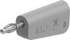 Stäubli LQ-4N-39 Einzelstecker komplett grau 4 mm stapelbar vernickelt Lötanschluss
