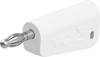 Stäubli LQ-4N-39 Einzelstecker komplett weiss 4 mm stapelbar vernickelt Lötanschluss