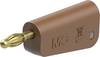 Stäubli LQ-4A-39 Einzelstecker komplett braun 4 mm stapelbar vergoldet Lötanschluss