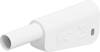 Stäubli SLQ-4A-46 Sicherheits-Einzelstecker komplett weiss 4 mm stapelbar vergoldet Lötanschluss