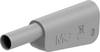 Stäubli SLQ-4A-46 Sicherheits-Einzelstecker komplett grau 4 mm stapelbar vergoldet Lötanschluss