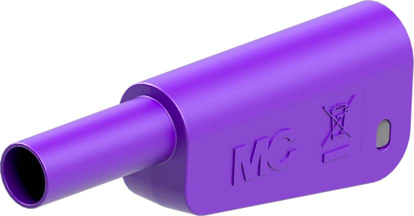 Stäubli SLM-4A-46 Sicherheits-Einzelstecker komplett violett 4 mm stapelbar vergoldet Schraubanschluss-0