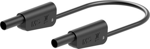 Stäubli SLK-4N-F25 Sicherheits-Messleitung 100 cm schwarz hochflexibel, beidseitig mit stapelbarem 4 mm-Lamellenstecker