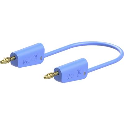 Ein blaues Sicherheitskabel mit MC4-Steckern an beiden Enden, oft verwendet in Solaranlagen zum sicheren Verbinden von Solarmodulen.