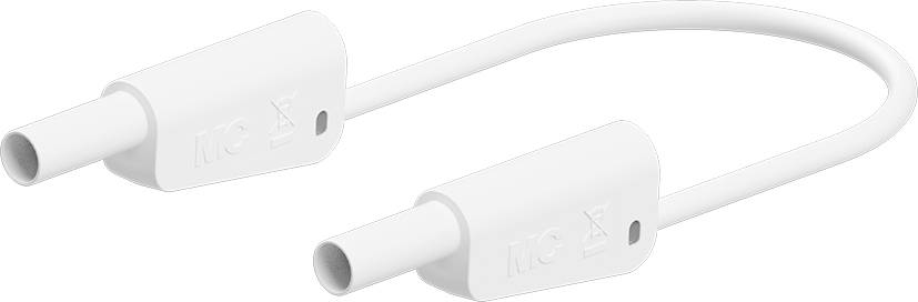 Stäubli SLK-4A-S10 Sicherheits-Messleitung 200 cm weiss hochflexibel, beidseitig mit stapelbarem 4 mm-Lamellenstecker mi