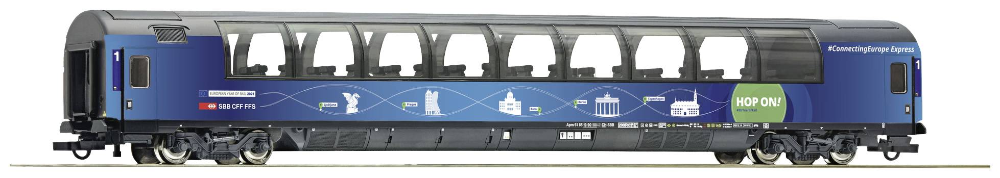 Roco 6200015 H0 panoramawagen Connecting Europe Express van de SBB