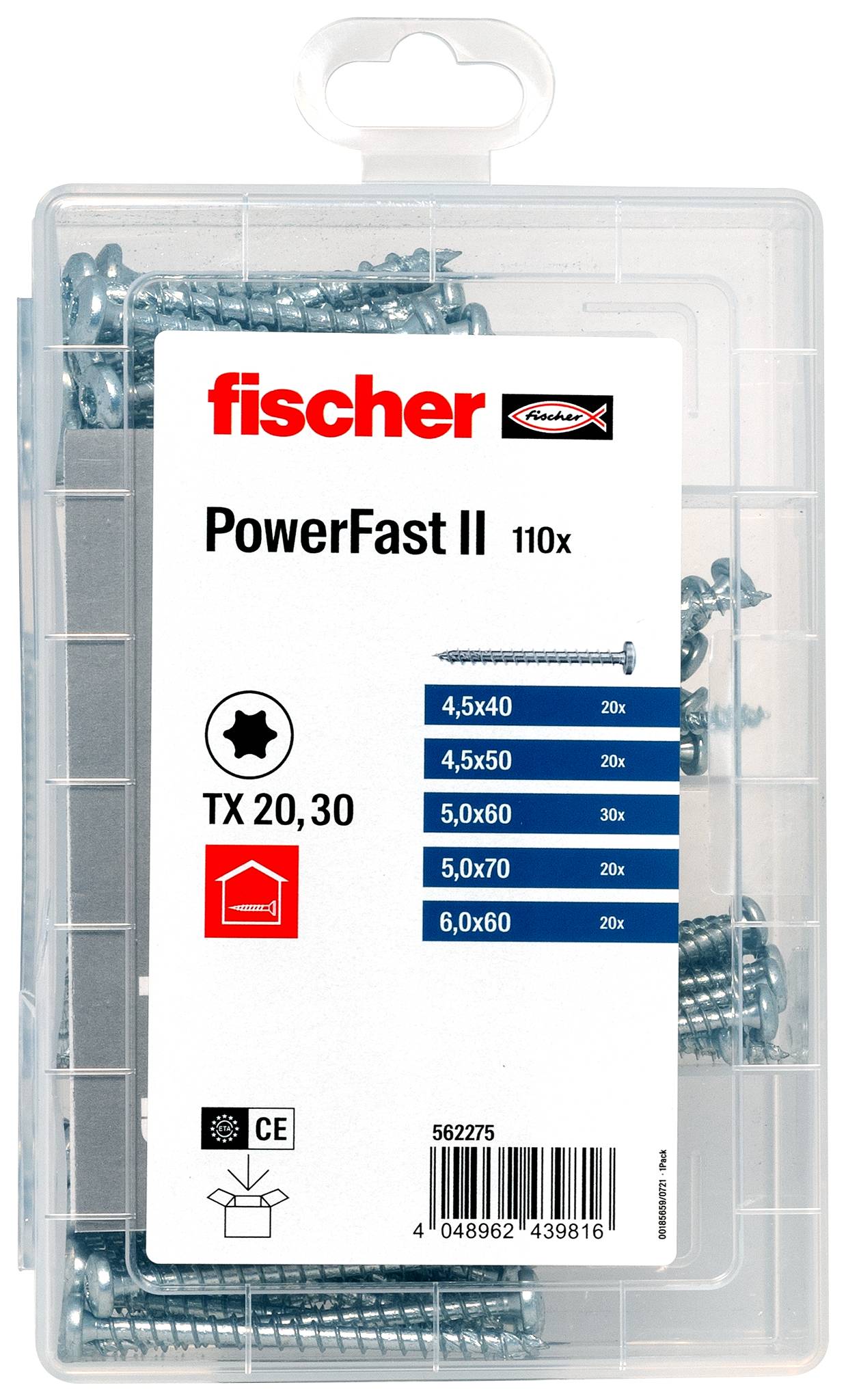 Fischer 562275 Meisterbox PowerFast II PH VG TX Spanplattenschrauben-Sortiment Stahl galvanisch verzinkt 1 Set-4
