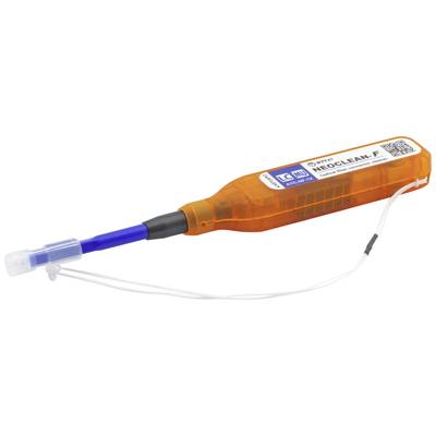 Reinigungswerkzeug für LC-Steckverbinder mit orangem Griff und blauem Reinigungsteil, Name 'NEOCLEAN-F' auf Etikett sichtbar.