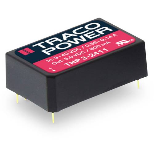 Thumbnail - TracoPower THP 3-4822 DC/DC-Wandler, Print 48 V/DC 12 V/DC, -12 V/DC 125 mA 3 W Anzahl Ausgänge: 2 x Inhalt 1 St.
