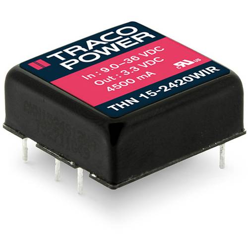 TracoPower THN 15-4822WIR DC/DC-Wandler, Print 48 V/DC +12 V/DC, -12 V/DC 625 mA 15 W Anzahl Ausgänge: 2 x Inhalt 1 St.