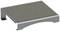 Ein graues, rechteckiges Podest mit Teppichoberfläche.