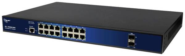 ALLNET Switch full managed 16 Port Gigabit 16x LAN 2x SFP Lüfterlos 19" - - 1 -