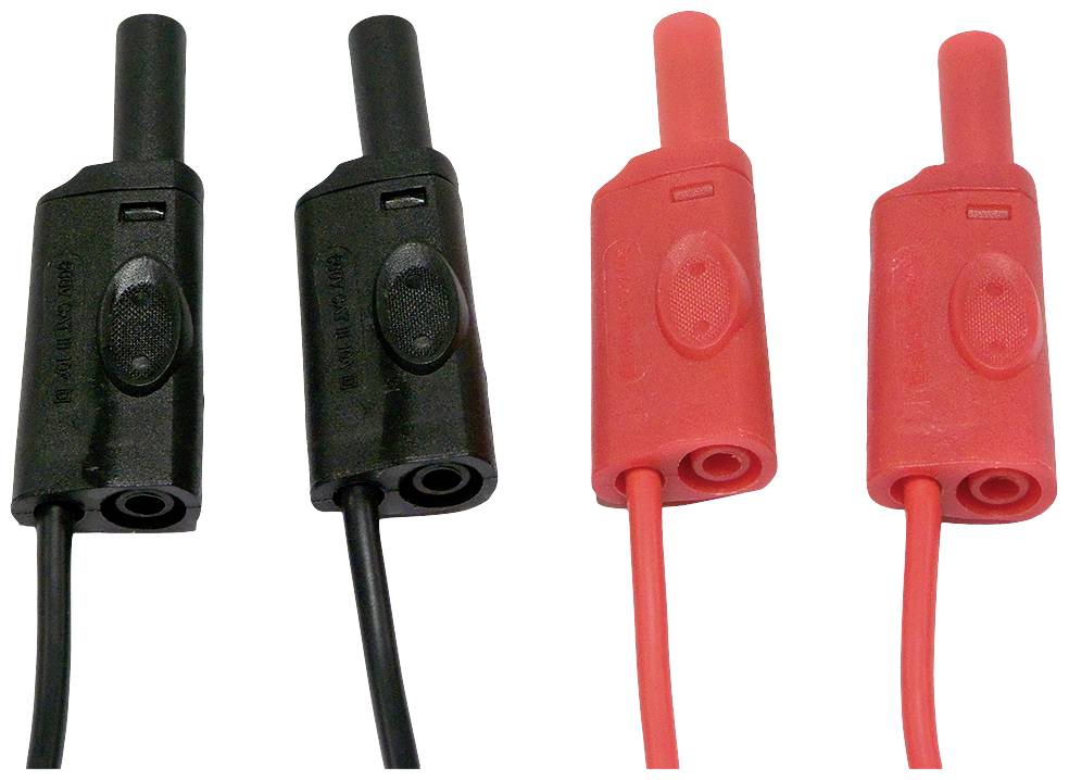 CHAUVIN ARNOUX Messleitungs-Set [4 mm Sicherheits-Stecker - ] 2 m Rot, Schwarz 1 Set