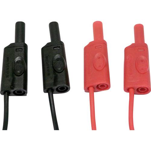 Chauvin Arnoux Messleitungs-Set 4 mm Sicherheits-Stecker 2 m Rot, Schwarz 1 Set