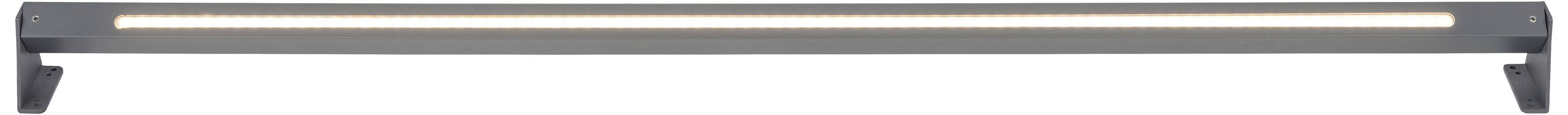 Ein längliches LED-Licht hängt horizontal an der Decke, strahlt warmweißes Licht aus und schafft eine helle, einladende Atmosphäre.