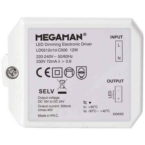 Megaman Rico LED-Treiber 12 W 500 mA 16 - 24 V dimmbar 1 St.