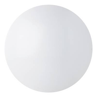 Eine glatte, weiße scheibenförmige Oberfläche, die einfach und minimalistisch wirkt.