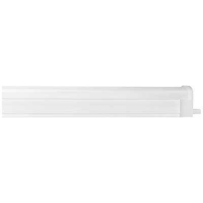 Weiße LED-Leuchte, länglich, modern. Geeignet für Deckenmontage in Innenräumen. Minimalistisches Design ohne sichtbare Details.
