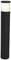 Eine moderne, schwarze Außenleuchte in zylindrischer Form, oben leuchtender weißer Diffusor für stimmungsvolles Licht.