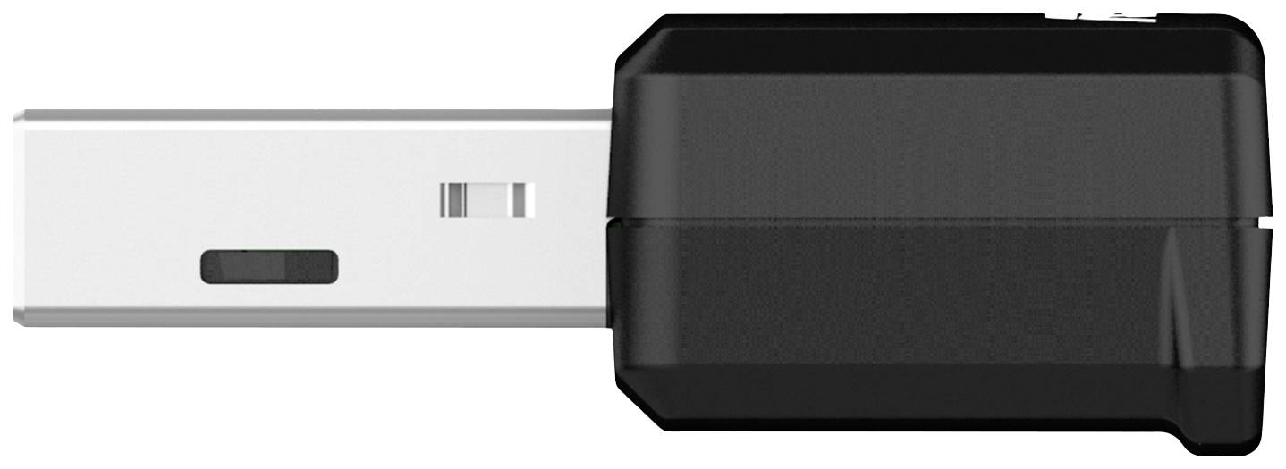 USB-Adapter mit schwarzem Kunststoffgehäuse und silbernem Stecker. Hauptsächlich zum Verbinden von Geräten mit USB-Schnittstelle verwendet.