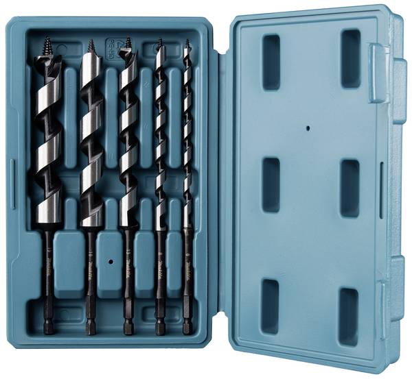 Makita D-75677 Schlangenbohrer-Set 5teilig 6 mm, 8 mm, 13 mm, 16 mm, 19 mm Gesamtlänge 200 mm Sechskant 1 Set