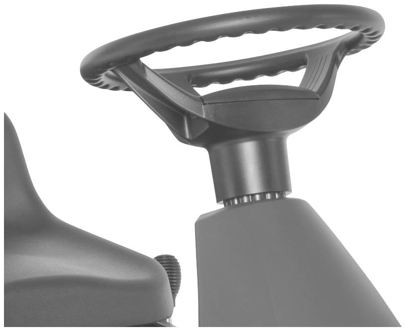 Nahaufnahme eines Lenkrads eines Fahrzeugs, ohne sichtbare Details der Umgebung oder des Fahrers.