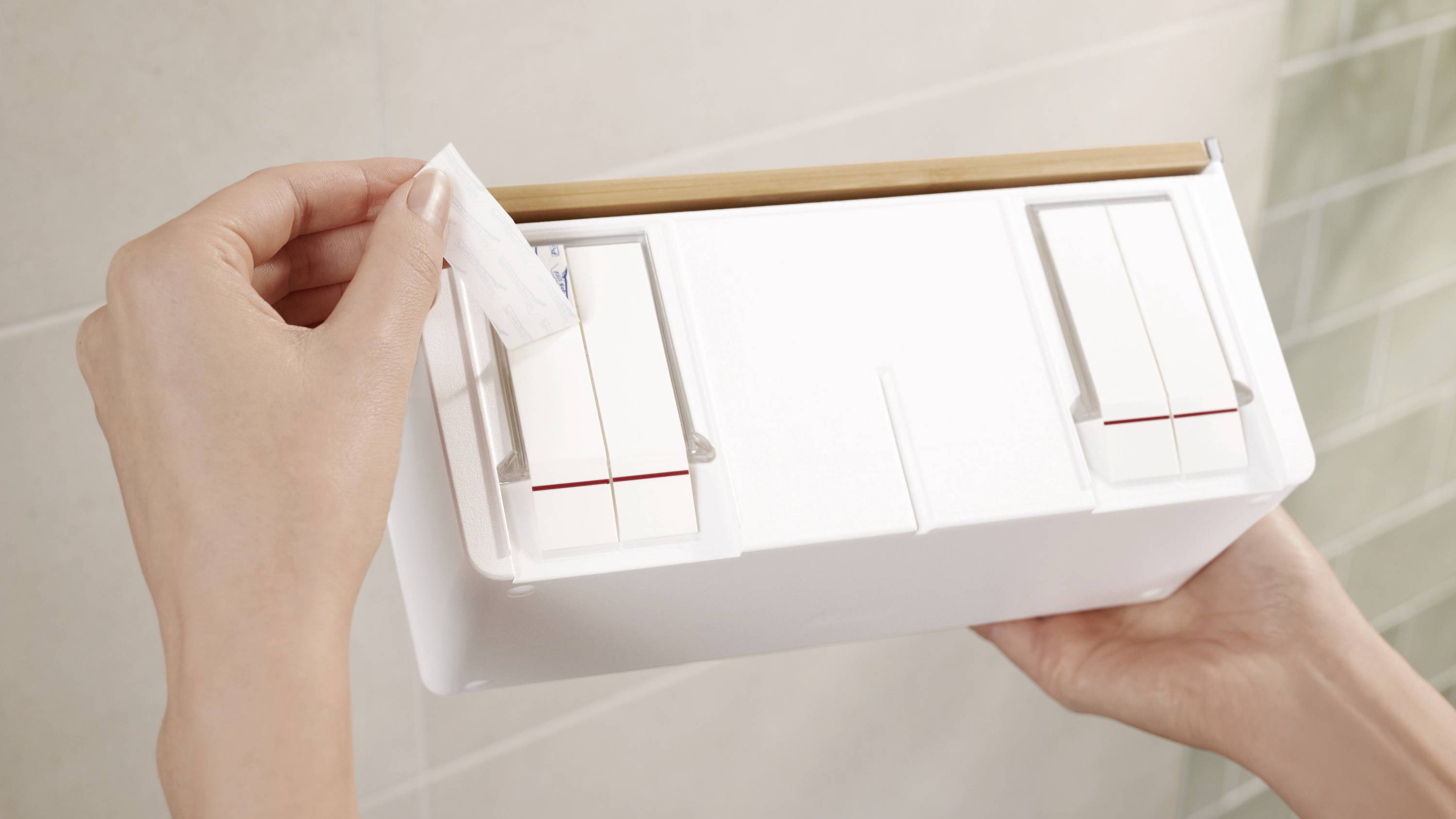 TESA - BABOO - Badezimmer-Organizer - Beige - Weiß - Kunststoff - Vollständig klebend - 3 kg - 242 mm-3