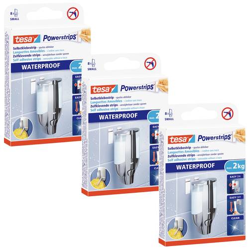 Thumbnail - tesa Powerstrips® Waterproof Strips LARGE im 3er Pack- wasserfeste, doppelseitige Klebestreifen für Küche Bad, bis zu 2 ...
