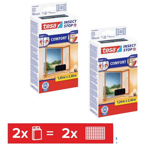 tesa COMFORT 55918-00500-01 Fliegengitter (B x H) 120 cm x 240 cm Anthrazit 2 St.
