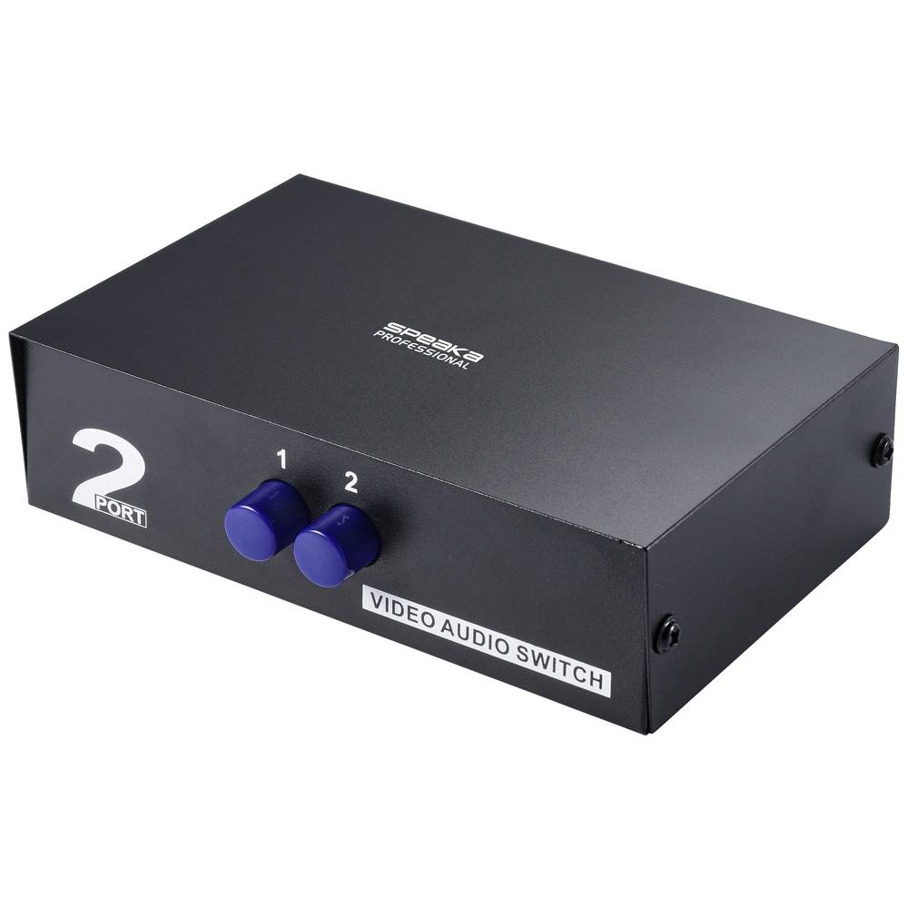 SpeaKa Professional SP-11175216 Composite-switch 2 poorten Met audiopoorten