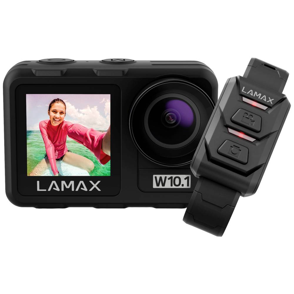 Lamax LAMAX W10.1 Actioncam 4K, Beeldstabilisering, Dual-display, Waterdicht, Touchscreen, Full-HD, 