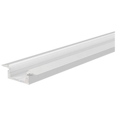 Silbernes Aluminiumprofil in L-Form, verwendet zur Kantenmontage bei LED-Streifen. Profil bietet Schutz und verbessert die Lichtverteilung.