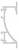 Profilansicht eines strukturellen Bauteils, gebogen mit mehreren Vorsprüngen und Einkerbungen für den Einsatz in Bausystemen.