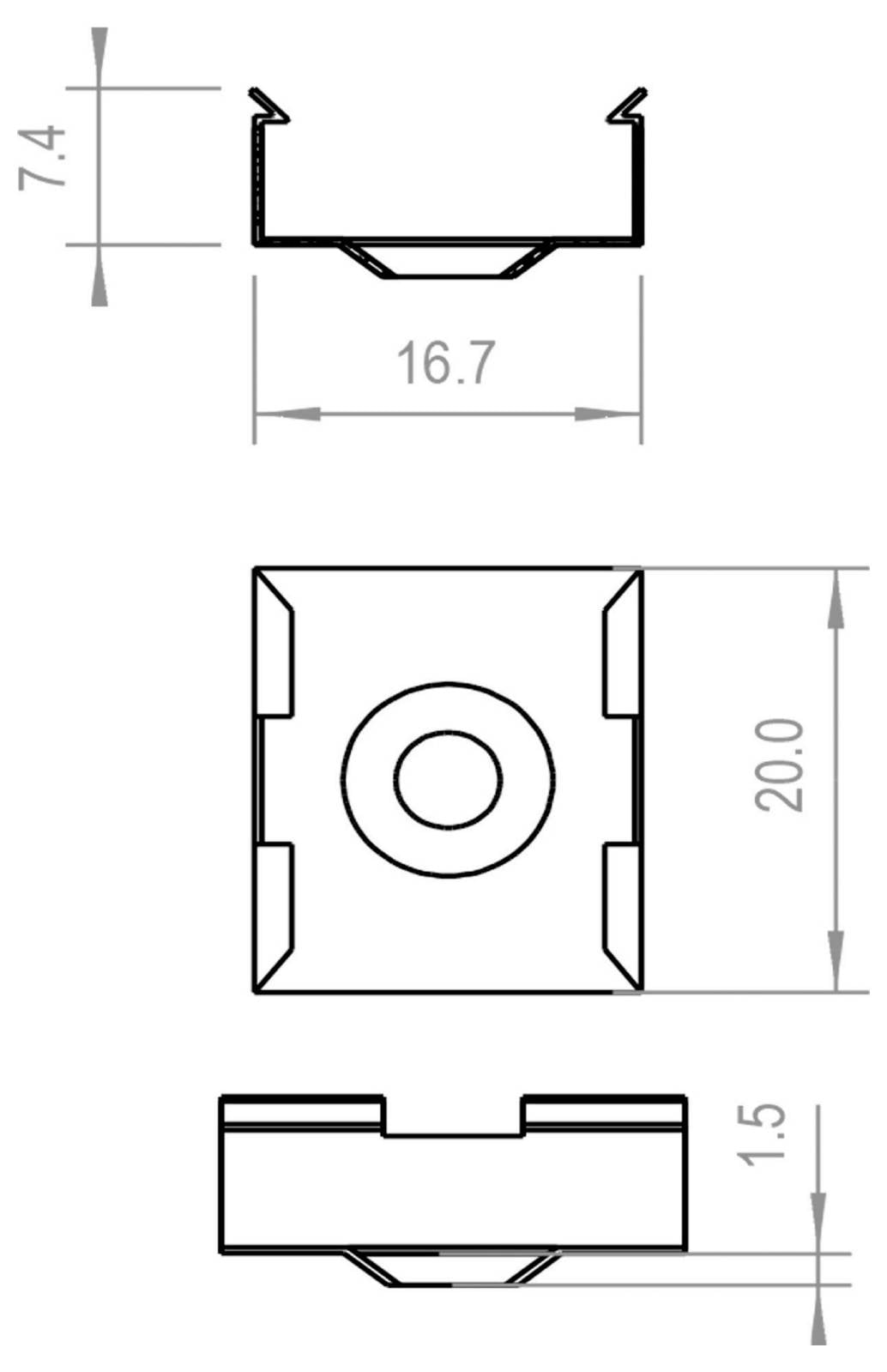 Deko Light 987004 AU-10 Halteklammer Metall (B x H x T) 16.70 x 7.40 x 20 mm 1 St.-1