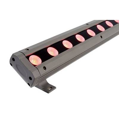 LED-Lichtleiste mit mehreren rot leuchtenden LEDs, montiert auf einer Metallschiene, verwendet für Beleuchtungszwecke.