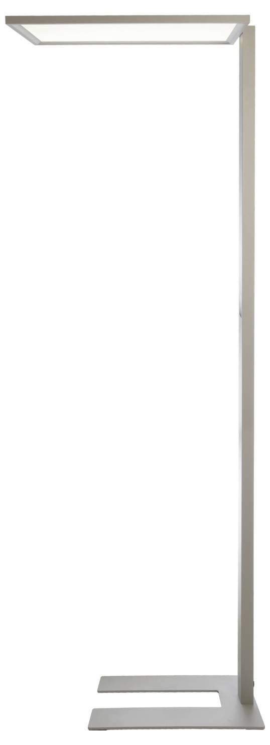 Minimalistischer Metall-Standrahmen mit einer oberen horizontalen Strebe, einer hohen vertikalen Stütze und einem Sockel mit einer rechteckigen Öffnung.
