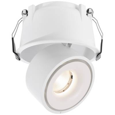 Ein schwenkbarer, weißer LED-Deckeneinbaustrahler mit runder Bauform und zwei seitlichen Halterungen zur Befestigung in der Decke.