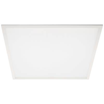 Ein quadratisches, weißes LED-Panel für Deckenbeleuchtung, gleichmäßig leuchtend und randlos. Geeignet für moderne Innenräume.