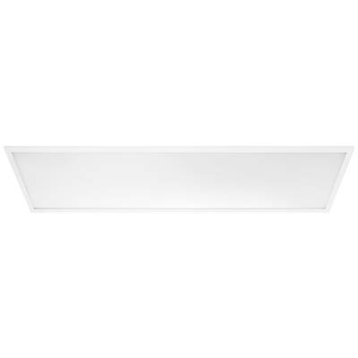 Ein rechteckiges, flaches LED-Panel mit weißem Rahmen, geeignet für Deckenmontage in Büros oder Wohnräumen zur Beleuchtung.