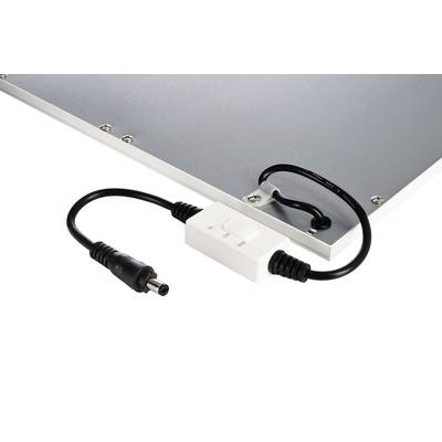 'Flexible LED-Panel mit schwarzem Kabel und weißem Schalter, geeignet für verschiedene Beleuchtungsanwendungen.'