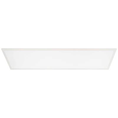 Rechteckige, flache LED-Deckenleuchte mit weißem Rahmen, die gleichmäßiges und blendfreies Licht abgibt.