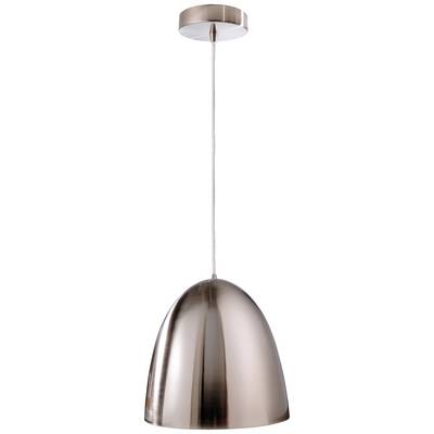 Moderne, kupferfarbene Hängelampe mit schlichtem Design und glatter Oberfläche, die von der Decke hängt. Ideal für zeitgemäße Innenräume.