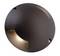 Rundes, dunkelbraunes Licht mit seitlicher Öffnung, das als dezente Beleuchtung in Wänden oder Böden integriert wird.